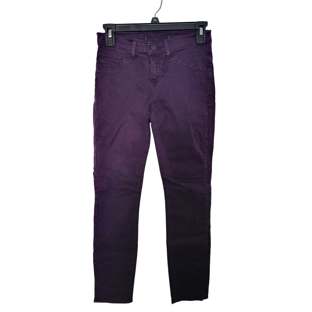 J Brand Womens Skinny Leg Jeans Size 25 Purple Stretch Twill Made in USA